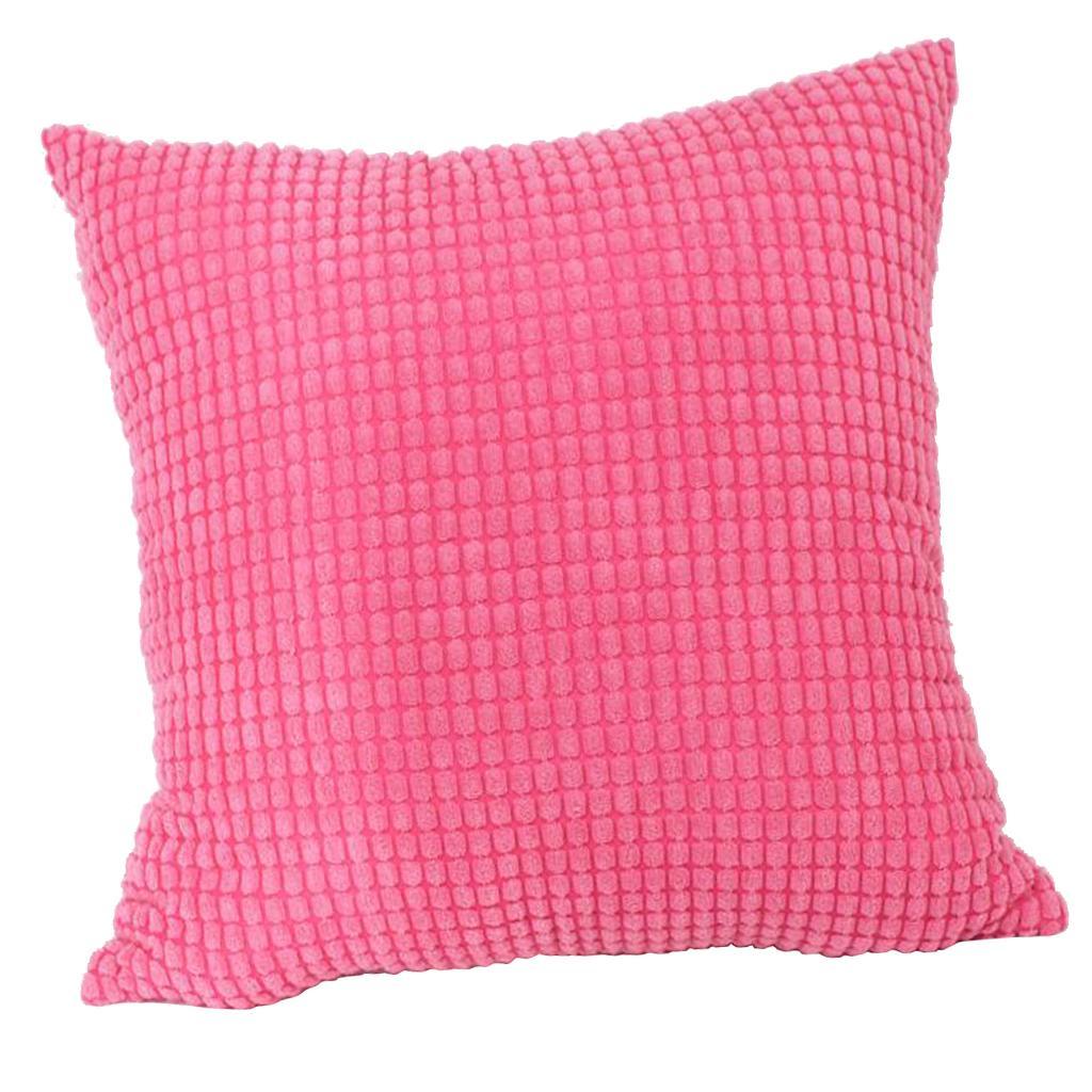 Max Solid Color Corduroy Pillow Case Square Sofa Cushion Cover Rose Red - Aladdin Shoppers