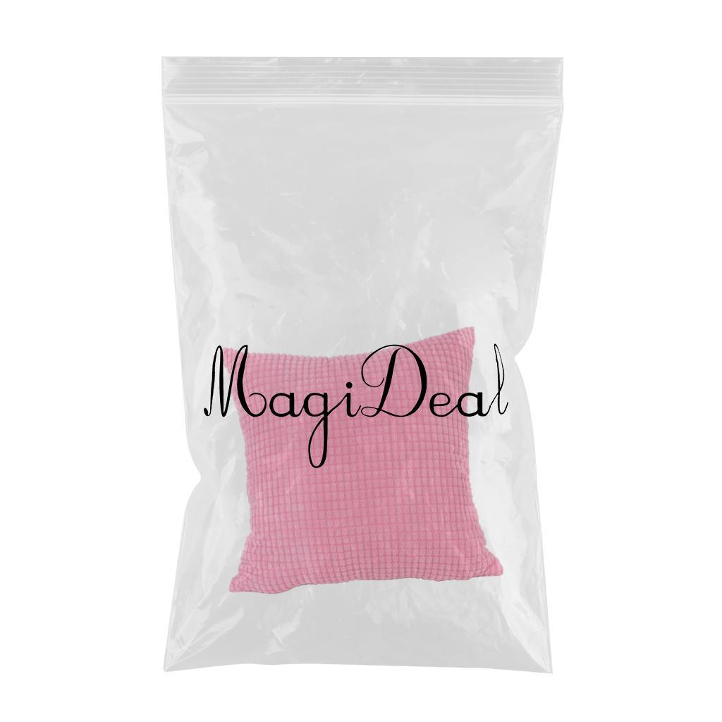 Max Solid Color Corduroy Pillow Case Square Sofa Cushion Cover Rose Red - Aladdin Shoppers