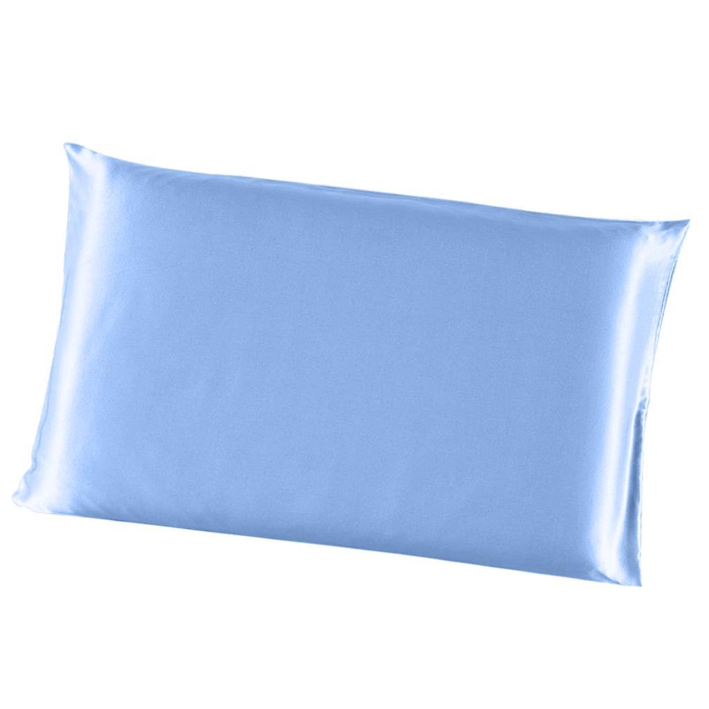 Max Solid Color Faux Silk Satin Pillowcase 51 x 66cm Blue - Aladdin Shoppers