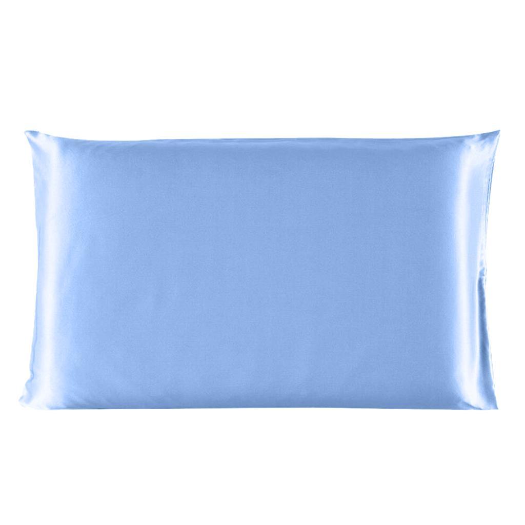 Max Solid Color Faux Silk Satin Pillowcase 51 x 66cm Blue - Aladdin Shoppers
