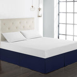 Max Solid Color Hotel Pleated Bed Skirt Wrinkle & Fade Resistant Blue _Queen - Aladdin Shoppers