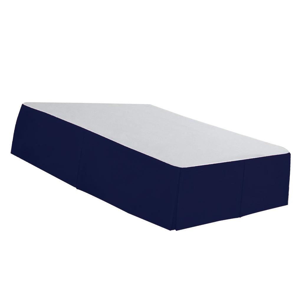 Max Solid Color Hotel Pleated Bed Skirt Wrinkle & Fade Resistant Blue _Queen - Aladdin Shoppers