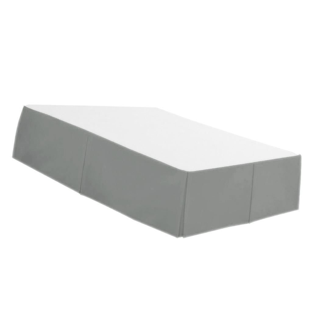 Max Solid Color Hotel Pleated Bed Skirt Wrinkle & Fade Resistant Gray _Full - Aladdin Shoppers