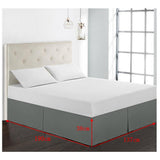 Max Solid Color Hotel Pleated Bed Skirt Wrinkle & Fade Resistant Gray _Full - Aladdin Shoppers