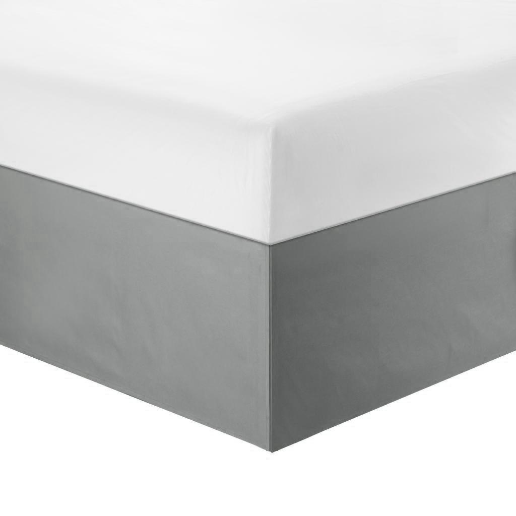 Max Solid Color Hotel Pleated Bed Skirt Wrinkle & Fade Resistant Gray _Queen - Aladdin Shoppers