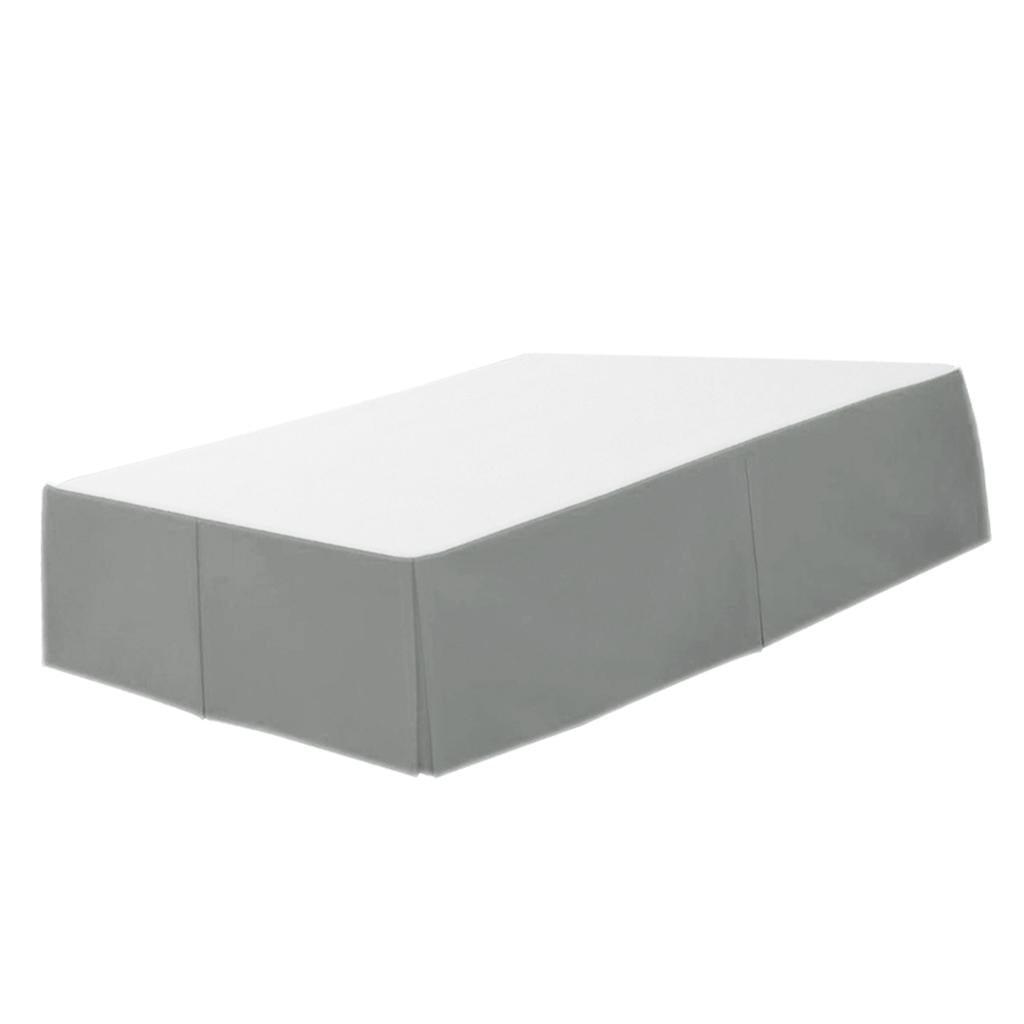 Max Solid Color Hotel Pleated Bed Skirt Wrinkle & Fade Resistant Gray _Queen - Aladdin Shoppers
