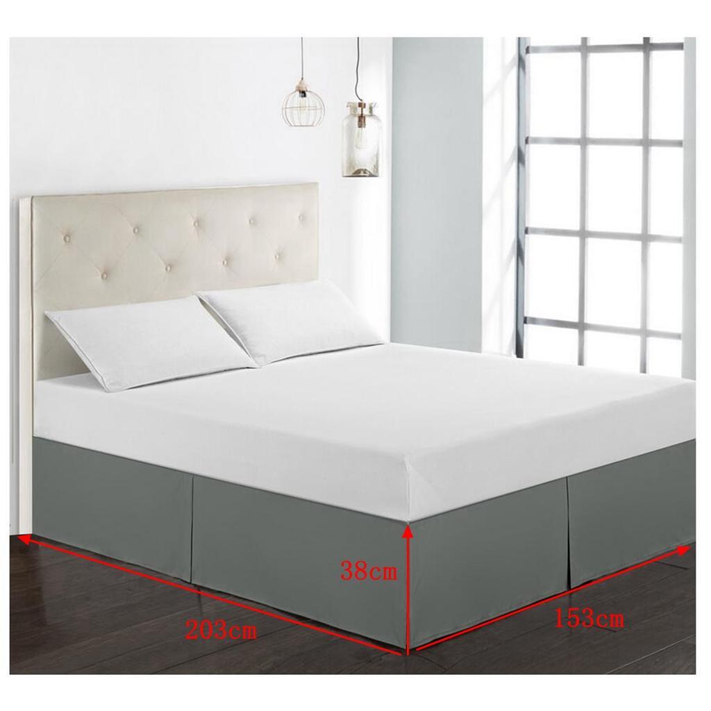 Max Solid Color Hotel Pleated Bed Skirt Wrinkle & Fade Resistant Gray _Queen - Aladdin Shoppers