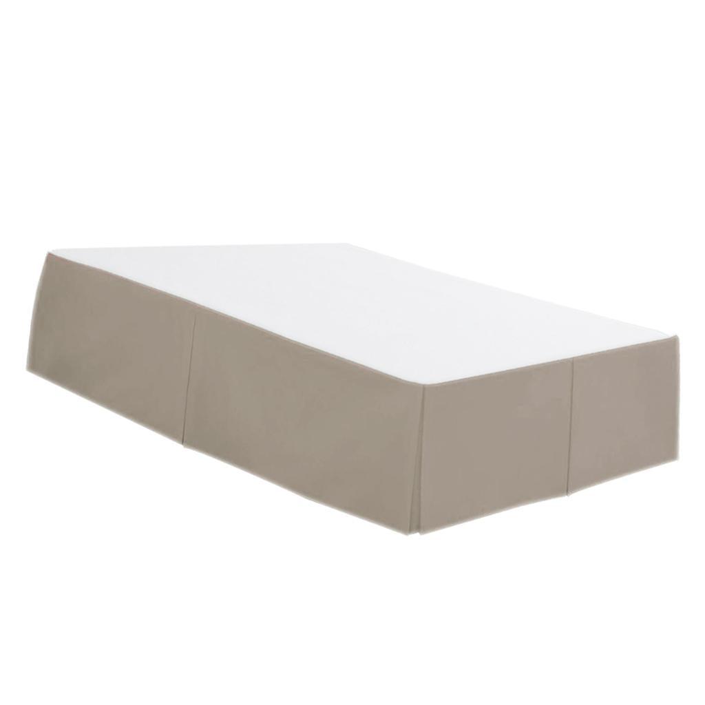 Max Solid Color Hotel Pleated Bed Skirt Wrinkle & Fade Resistant Khaki _Full - Aladdin Shoppers