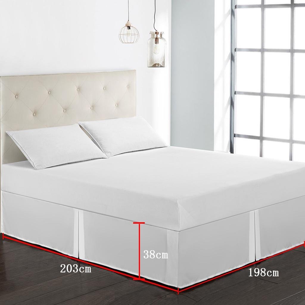 Max Solid Color Hotel Pleated Bed Skirt Wrinkle & Fade Resistant White_King - Aladdin Shoppers