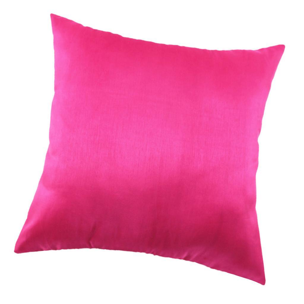 Max Solid Color Soft Plush Pillow Case Square Cushion Cover Red Rose_60x60cm - Aladdin Shoppers