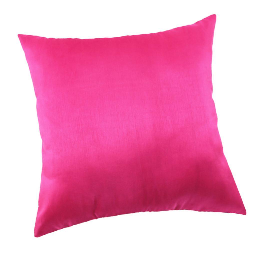 Max Solid Color Soft Plush Pillow Case Square Cushion Cover Red Rose_60x60cm - Aladdin Shoppers