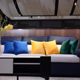 Max Solid Color Suede Velvet Pillow Cover Throw Pillow Case Dark Blue-45x45cm