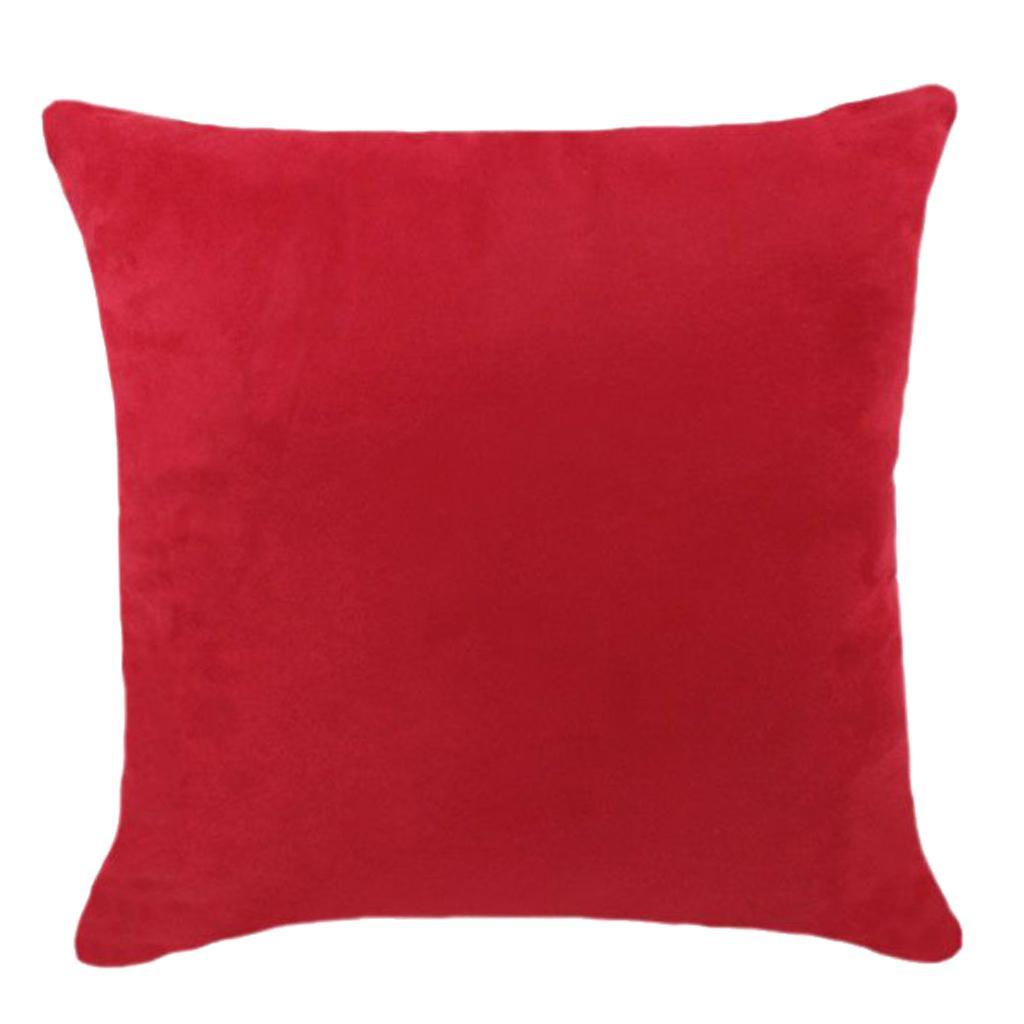 Max Solid Color Suede Velvet Pillow Cover Throw Pillow Case Red-60x60cm - Aladdin Shoppers