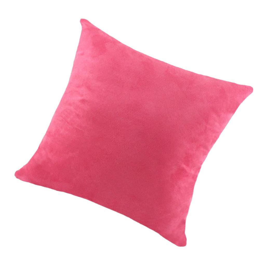 Max Solid Color Suede Velvet Pillow Cover Throw Pillow Case Rose Red-60x60cm - Aladdin Shoppers