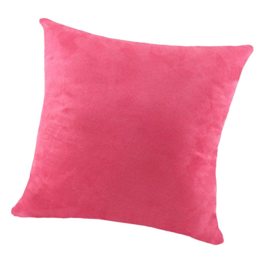Max Solid Color Suede Velvet Pillow Cover Throw Pillow Case Rose Red-60x60cm - Aladdin Shoppers