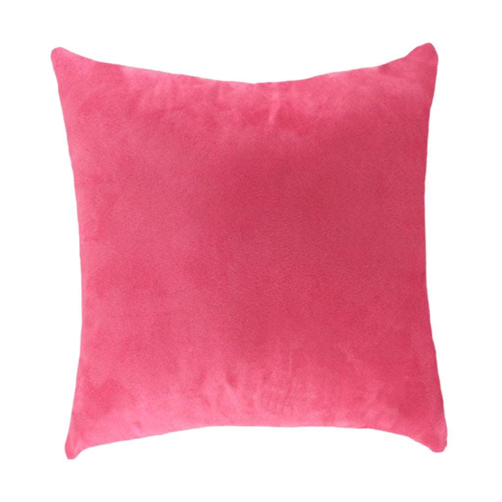 Max Solid Color Suede Velvet Pillow Cover Throw Pillow Case Rose Red-60x60cm - Aladdin Shoppers