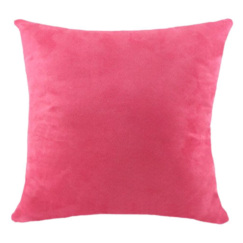 Max Solid Color Suede Velvet Pillow Cover Throw Pillow Case Rose Red-60x60cm - Aladdin Shoppers