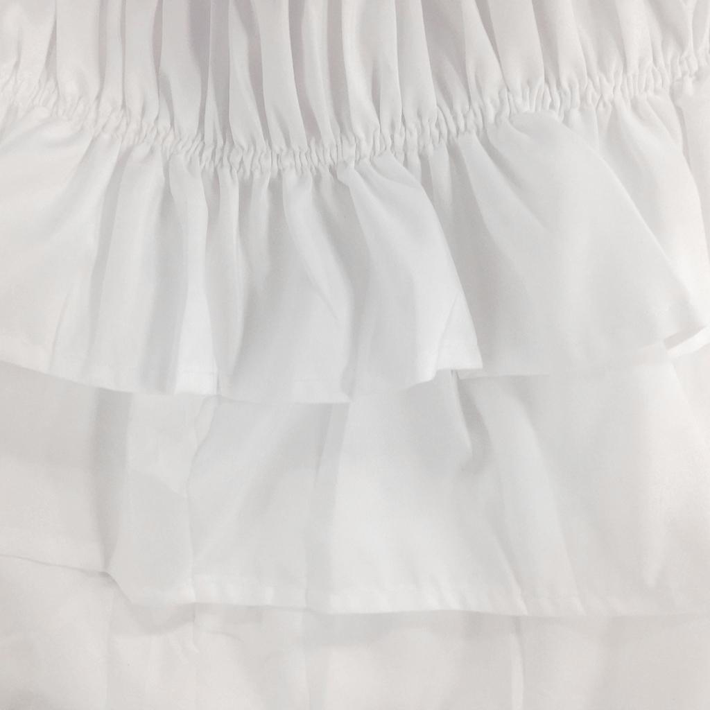 Max Solid Color Tri-layer Ruffle Elastic Band Bed Skirt White-200x200cm(King) - Aladdin Shoppers