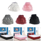 Max Solid Color Tri-layer Ruffle Elastic Band Bed Skirt White-200x200cm(King) - Aladdin Shoppers