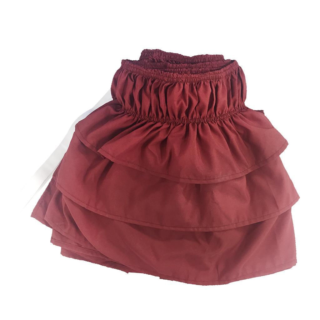 Max Solid Color Tri-layer Ruffle Elastic Band Bed Skirt Wine Red-100x200cm(Twin) - Aladdin Shoppers