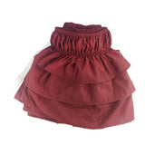 Max Solid Color Tri-layer Ruffle Elastic Band Bed Skirt Wine Red-100x200cm(Twin) - Aladdin Shoppers
