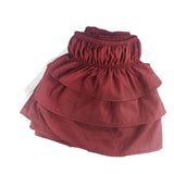 Max Solid Color Tri-layer Ruffle Elastic Band Bed Skirt Wine Red-100x200cm(Twin) - Aladdin Shoppers