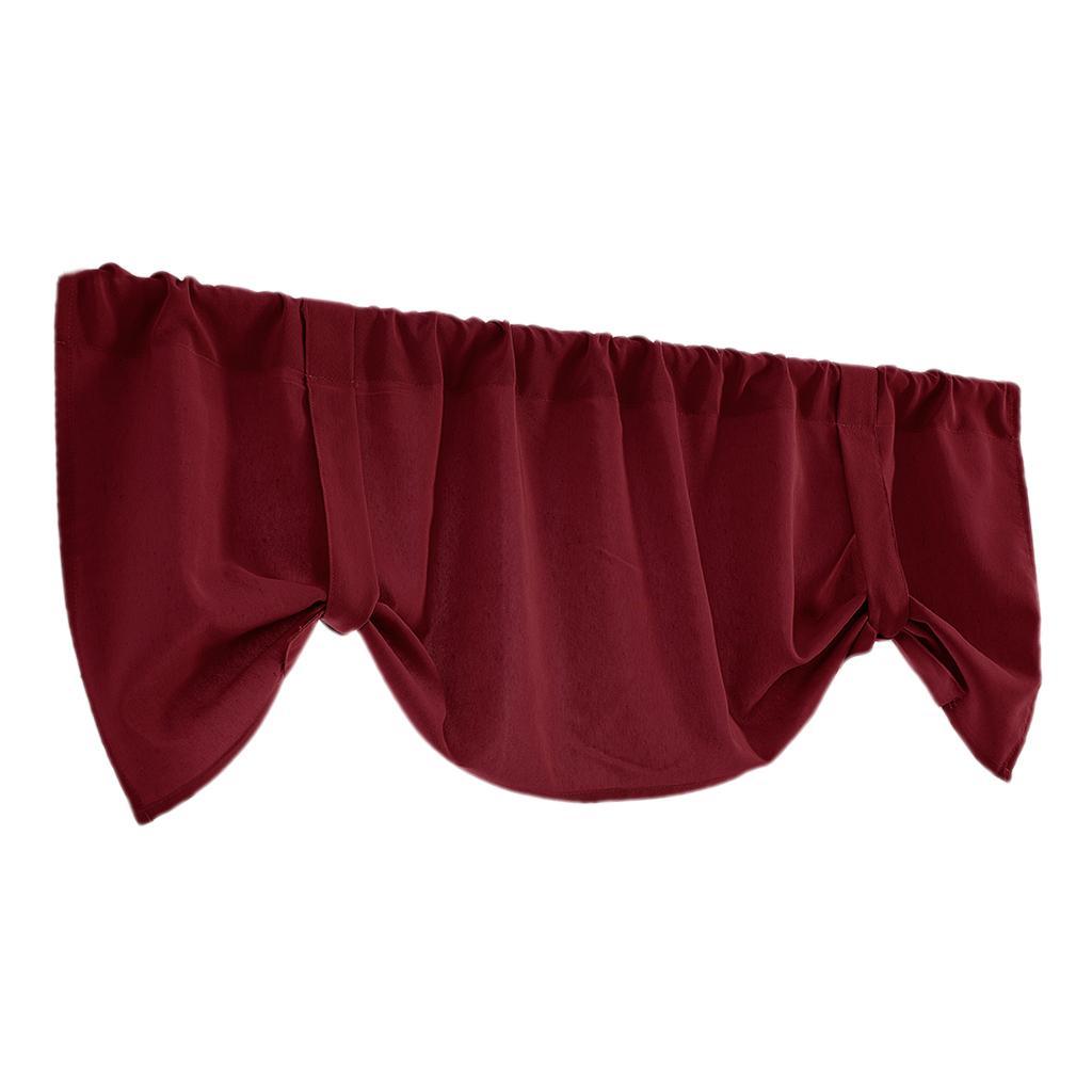Max Solid Color Window Voile Sheer Curtain Valance Tiers Burgundy - Aladdin Shoppers