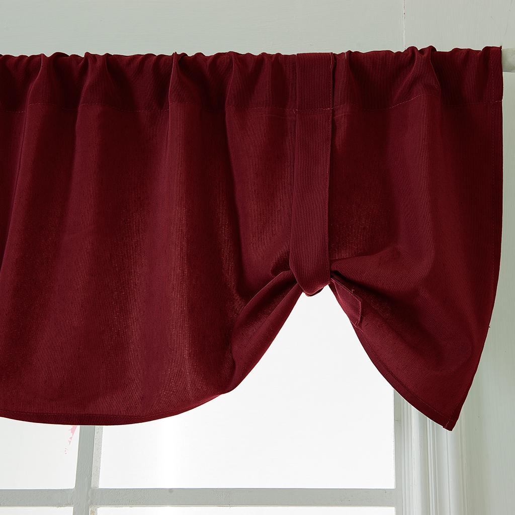 Max Solid Color Window Voile Sheer Curtain Valance Tiers Burgundy - Aladdin Shoppers