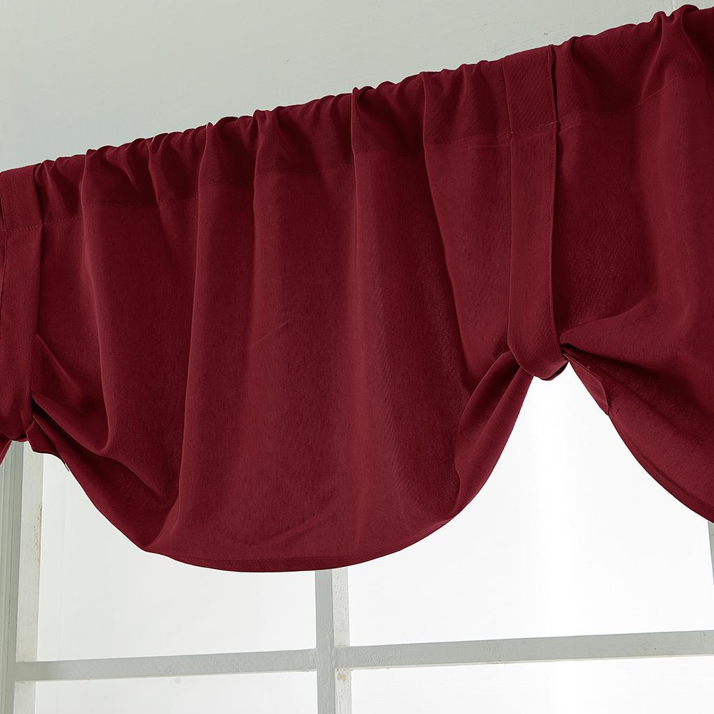 Max Solid Color Window Voile Sheer Curtain Valance Tiers Burgundy - Aladdin Shoppers