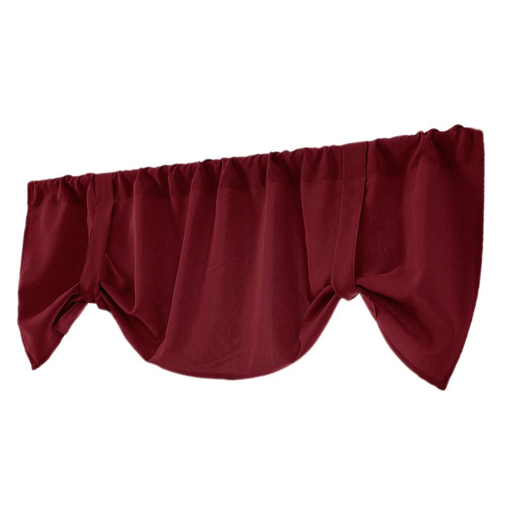 Max Solid Color Window Voile Sheer Curtain Valance Tiers Burgundy - Aladdin Shoppers