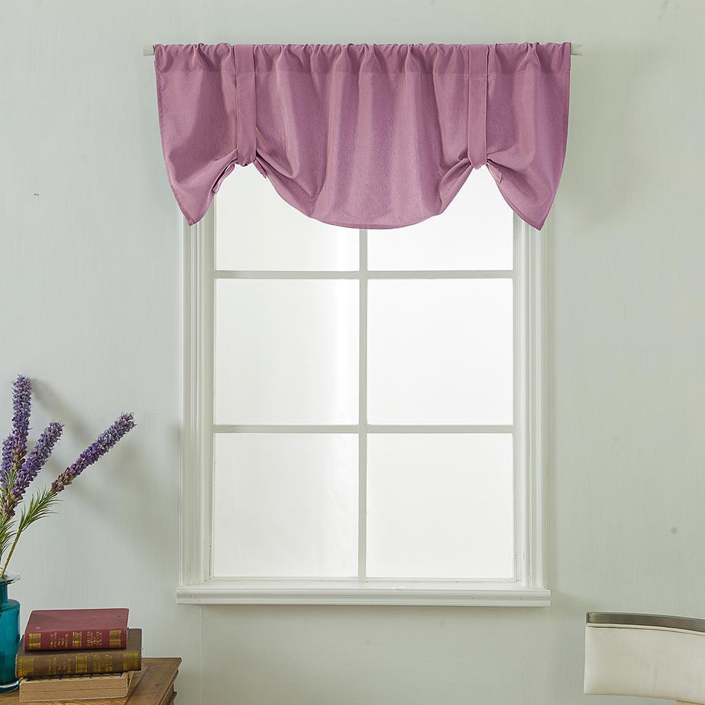 Max Solid Color Window Voile Sheer Curtain Valance Tiers Pink - Aladdin Shoppers