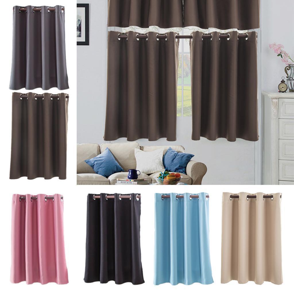 Max Solid Colored Short Valance Curtains Kitchen Window Treatment Coffee L - Aladdin Shoppers