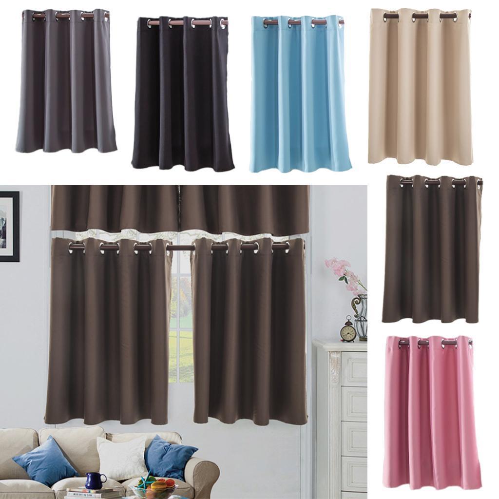 Max Solid Colored Short Valance Curtains Kitchen Window Treatment Coffee L - Aladdin Shoppers