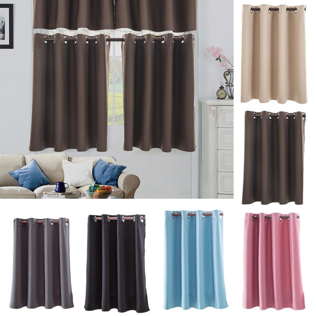 Max Solid Colored Short Valance Curtains Kitchen Window Treatment Coffee L - Aladdin Shoppers