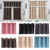 Max Solid Colored Short Valance Curtains Kitchen Window Treatment Coffee S - Aladdin Shoppers