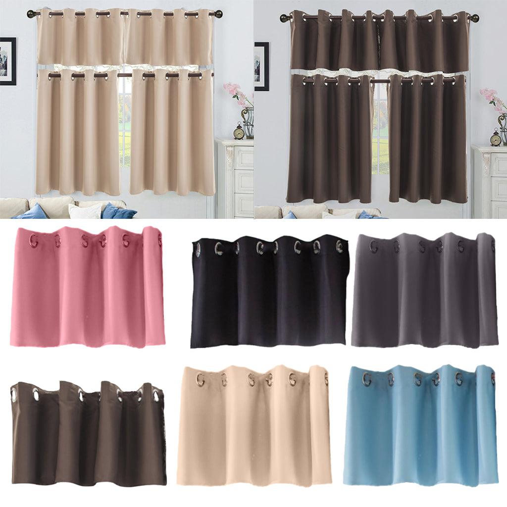 Max Solid Colored Short Valance Curtains Kitchen Window Treatment Coffee S - Aladdin Shoppers