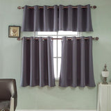 Max Solid Colored Short Valance Curtains Kitchen Window Treatment Gray S - Aladdin Shoppers