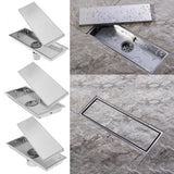 Max Stainless Steel Linear Anti-Odor Floor Drain Bathroom Shower Floor Drain S - Aladdin Shoppers