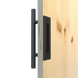 Max Stainless Steel Pull Flush Sliding Barn Door Pull Handle Door Handle Black - Aladdin Shoppers