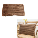 Max Striped Flannel Throw Pillow Case Cushion Cover for Sofa Brown 30x50cm - Aladdin Shoppers