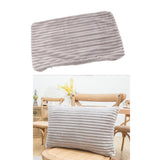 Max Striped Flannel Throw Pillow Case Cushion Cover for Sofa Light Grey 38x60cm - Aladdin Shoppers