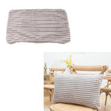 Max Striped Flannel Throw Pillow Case Cushion Cover for Sofa Light Grey 38x60cm - Aladdin Shoppers