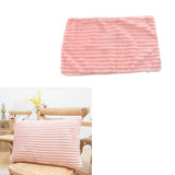 Max Striped Flannel Throw Pillow Case Cushion Cover for Sofa Pink 30x50cm - Aladdin Shoppers