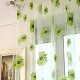 Max Sunflower Printed Voile Curtain Window Screening Tulle Curtain Green - Aladdin Shoppers