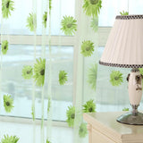 Max Sunflower Printed Voile Curtain Window Screening Tulle Curtain Green - Aladdin Shoppers