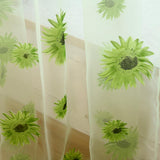 Max Sunflower Printed Voile Curtain Window Screening Tulle Curtain Green - Aladdin Shoppers