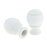 Max Thickened Roman Rod Window Curtain Pole Rod End Cap Final Head White - Aladdin Shoppers