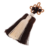 Max Traditional Chinese Knot 3 Row Tassel Pendant Bag Decor Deep Coffe + Beige - Aladdin Shoppers