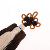 Max Traditional Chinese Knot 3 Row Tassel Pendant Bag Decor Deep Coffe + Beige - Aladdin Shoppers