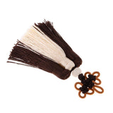 Max Traditional Chinese Knot 3 Row Tassel Pendant Bag Decor Deep Coffe + Beige - Aladdin Shoppers